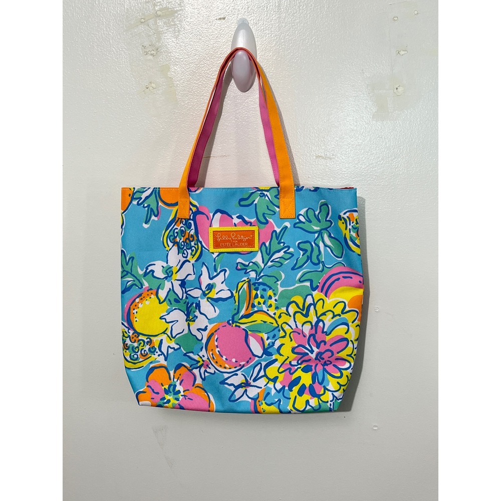 Lilly Pulitzer Blue Floral Multi-Color Tote